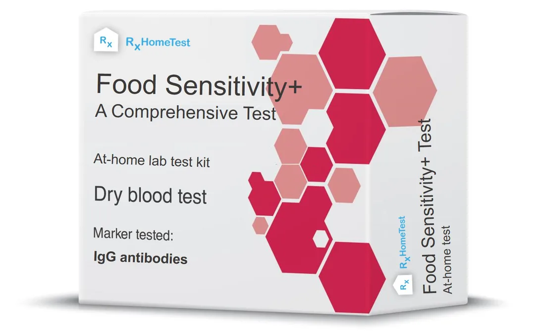 Food Sensitivity+: Comprehensive at-home IgG food sensitivity test kit product packaging